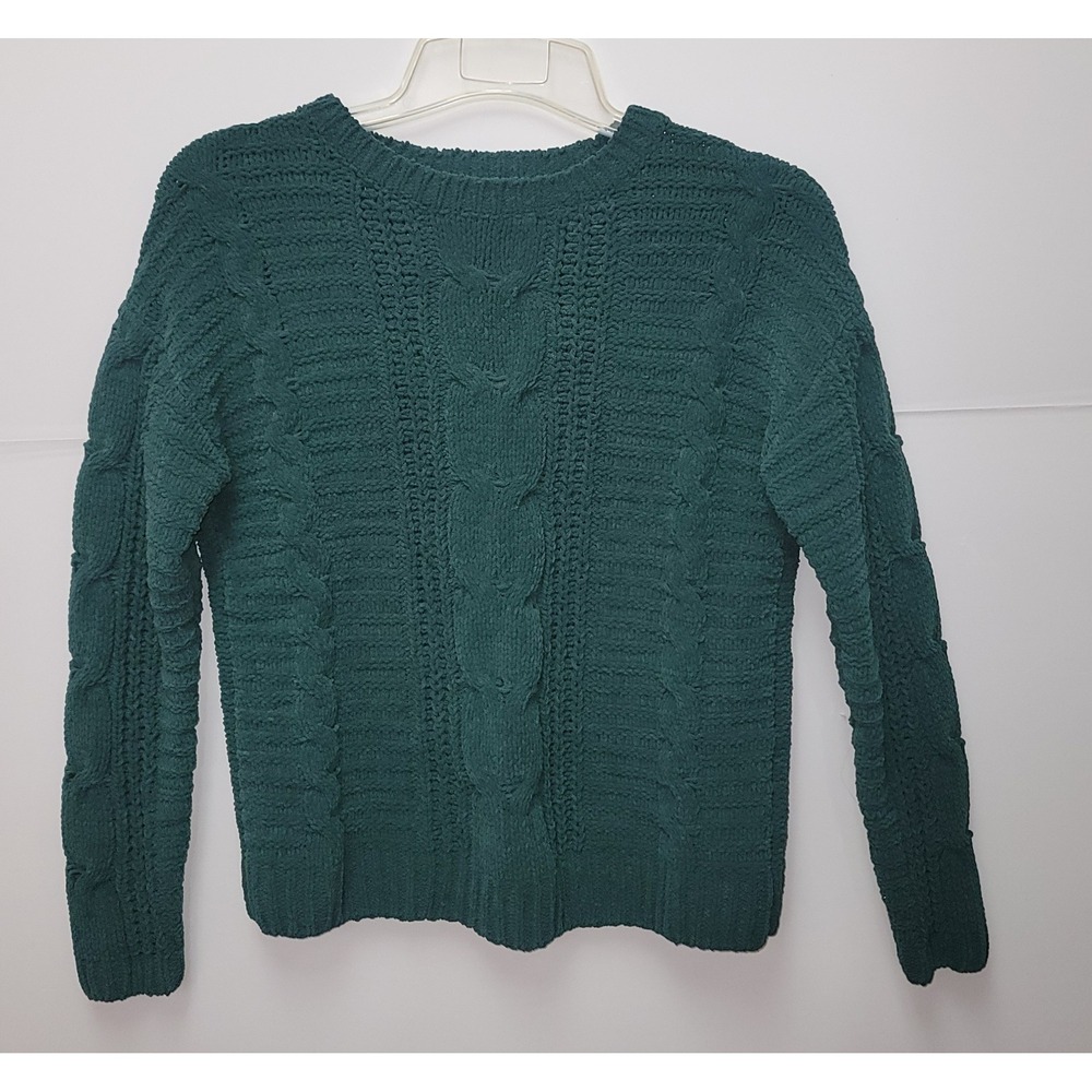Primark Green Cable Knit Sweater XS Cozy Pullover Grandma Preppy Y2K Office Ski - Picture 5 of 9
